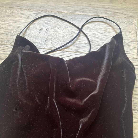 Abercrombie & Fitch | Black velvet cowl neck bodysuit - Picture 6 of 13